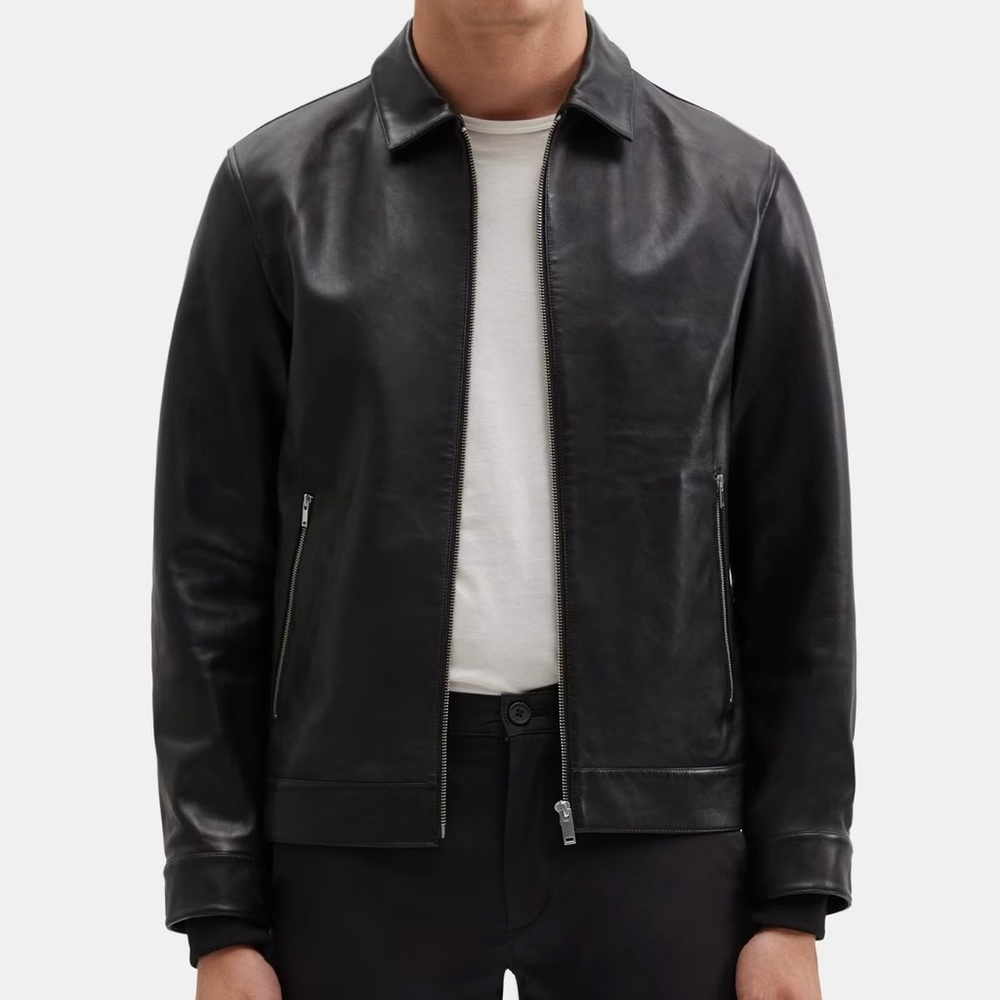 Theory Men's Black Leather Jacket
